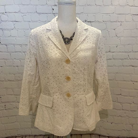 Talbots Jackets & Blazers - {Talbots} White eyelet blazer